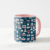 Dental Clinic Kantoor Pattern Mok (Voorkant rechts)