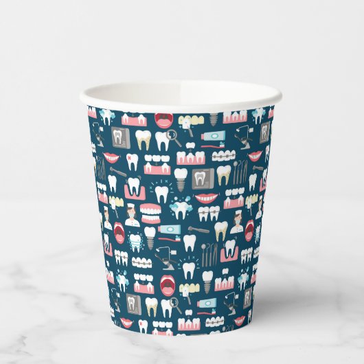 Dental Clinic Kantoor Pattern Papieren Bekers (Links)