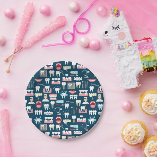 Dental Clinic Kantoor Pattern Papieren Bordje (Feest)