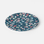 Dental Clinic Kantoor Pattern Papieren Bordje (Gekanteld)