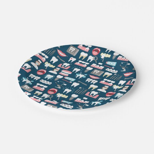 Dental Clinic Kantoor Pattern Papieren Bordje (Gekanteld)