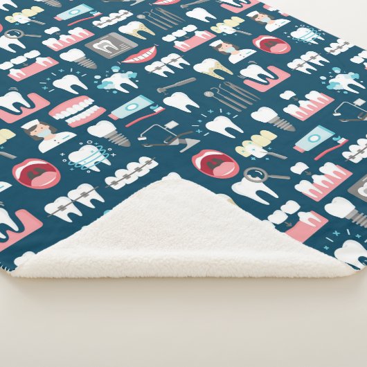 Dental Clinic Kantoor Pattern Sherpa Deken (3/4)