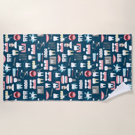 Dental Clinic Kantoor Pattern Strandlaken (Voorkant)