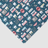 Dental Clinic Kantoor Pattern Tissuepapier (Detail)