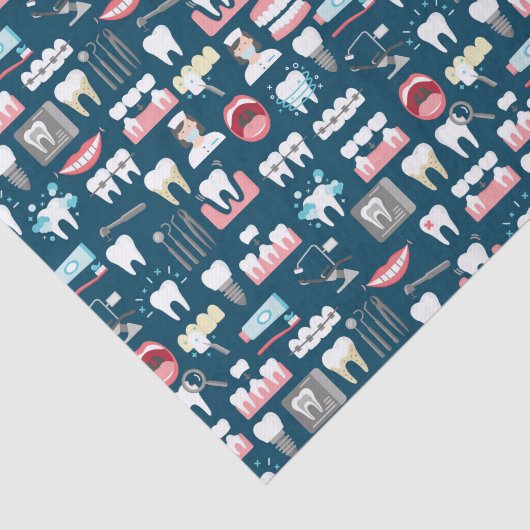 Dental Clinic Kantoor Pattern Tissuepapier (Detail)