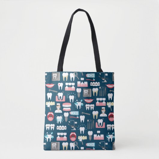 Dental Clinic Kantoor Pattern Tote Bag (Voorkant)