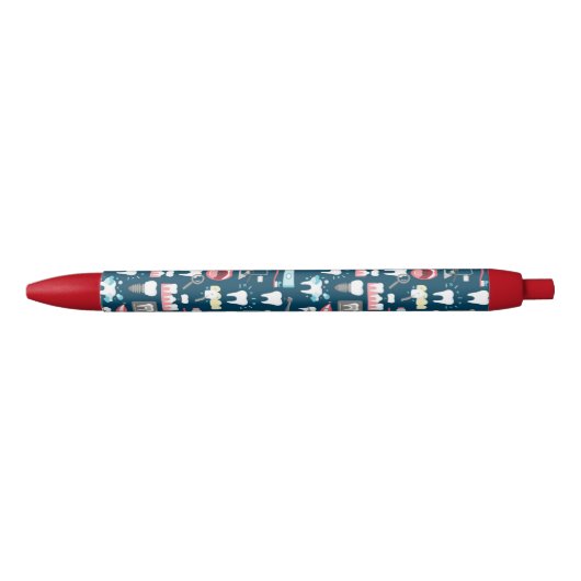 Dental Clinic Kantoor Pattern Zwarte Inkt Pen (Voorkant)