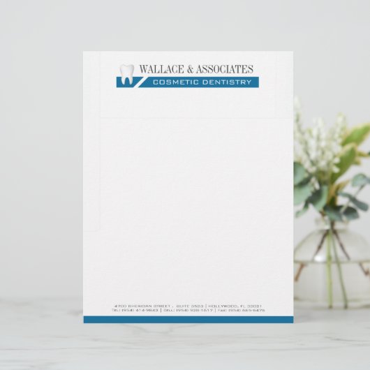 Dental Company Letterhead Custom Briefhoofd (Staand voorkant)