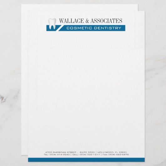 Dental Company Letterhead Custom Briefhoofd (Voorkant / Achterkant)