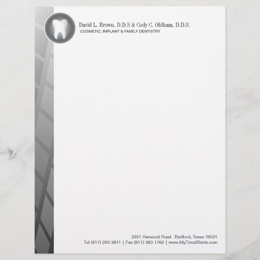 Dental Company Letterhead Custom Briefhoofd (Voorkant)