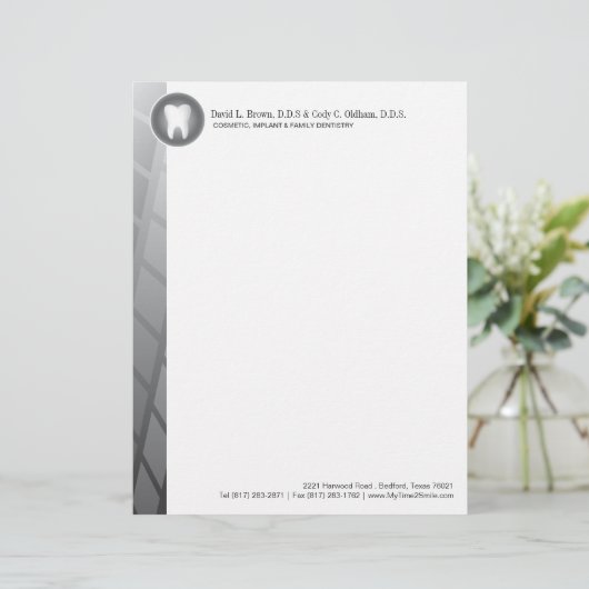 Dental Company Letterhead Custom Briefhoofd (Staand voorkant)