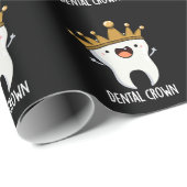 Dental Crown Funny Tooth Pun Dark BG Cadeaupapier (Rol Hoek)