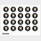Dental Crown Funny Tooth Pun Dark BG Ronde Sticker (Vel)