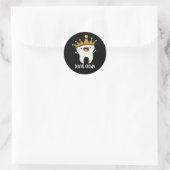 Dental Crown Funny Tooth Pun Dark BG Ronde Sticker (Tas)