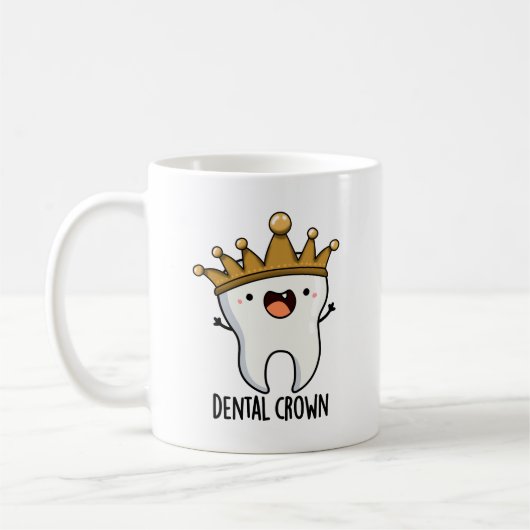 Dental Crown Funny Tooth Pun Koffiemok (Links)