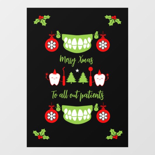 Dental Doctor Xmas Raamsticker (Vel)