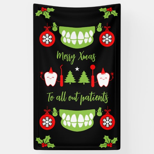 Dental Doctor Xmas Spandoek (Verticaal)