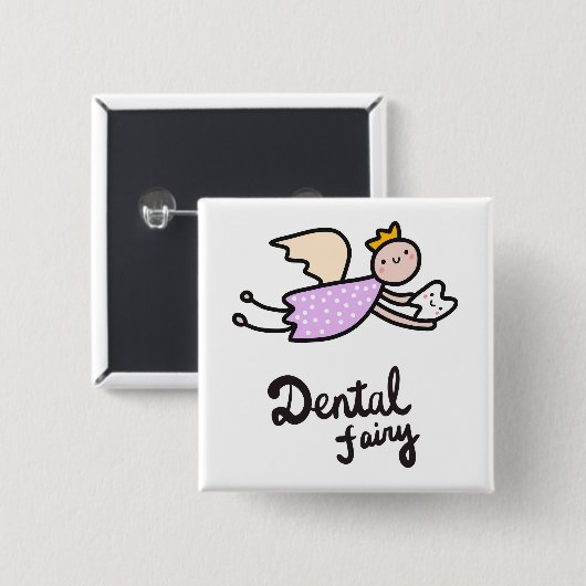 Dental Fairy Vierkante Button 5,1 Cm (Voorkant /achterkant)