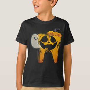 Dental Halloween Pumpkin Tooth Ghost T-shirt