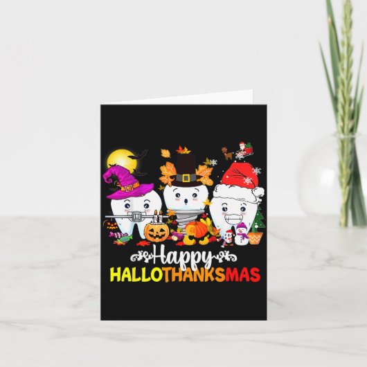 Dental Halloween Thanksgiving Christmas Happy Hall Kaart (Voorkant)