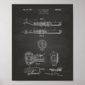 Dental Handstuk 1961 Patent Art Chalkboard Poster (Voorkant)