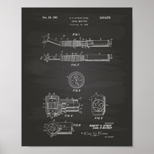 Dental Handstuk 1961 Patent Art Chalkboard Poster