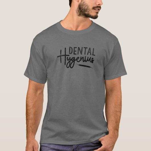 Dental Hygenius, grappig tandheelkundig apotheker T-shirt (Voorkant)