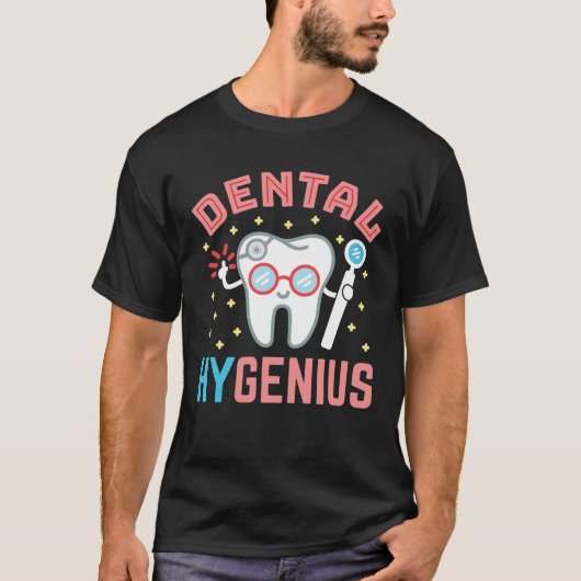 Dental Hygenius Grappige Hygiënist RDH T-shirt (Voorkant)