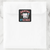 Dental Hygenius Grappige Hygiënist RDH Vierkante Sticker (Tas)