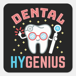 Dental Hygenius Grappige Hygiënist RDH Vierkante Sticker