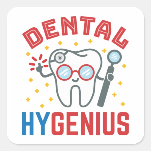 Dental Hygenius Hygienist RDH Funny Appreciation Vierkante Sticker (Voorkant)