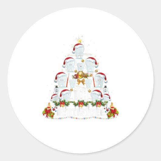 Dental Hygiene Oh Dentistree Tooth Xmas Ronde Sticker (Voorkant)