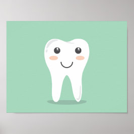 Dental Hygiene - vrolijke tand Poster
