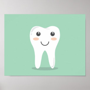 Dental Hygiene - vrolijke tand Poster