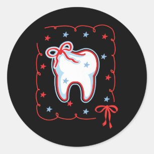 Dental Hygienist 4 juli Amerikaanse tandarts Coque Ronde Sticker