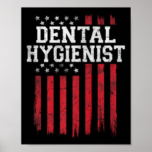 Dental Hygienist Amerikaanse Vlag USA Patriot Poster