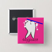 Dental Hygienist Big Tooth Button (Voorkant /achterkant)