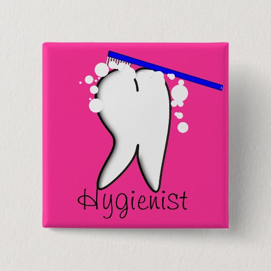 Dental Hygienist Big Tooth Button (Voorkant)