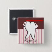 Dental Hygienist Big Tooth Button (Voorkant /achterkant)