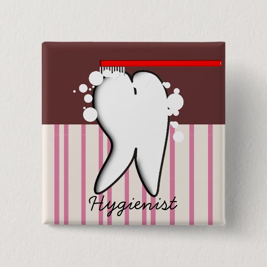 Dental Hygienist Big Tooth Button (Voorkant)