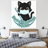 Dental Hygienist Black Cat Wall Art – Printable Of Canvas Afdruk (Insitu (Slaapkamer))