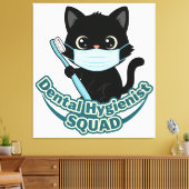 Dental Hygienist Black Cat Wall Art – Printable Of Canvas Afdruk (Insitu (Woonkamer))