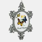 Dental Hygienist Butterflies Tin Sneeuwvlok Ornament (Links)