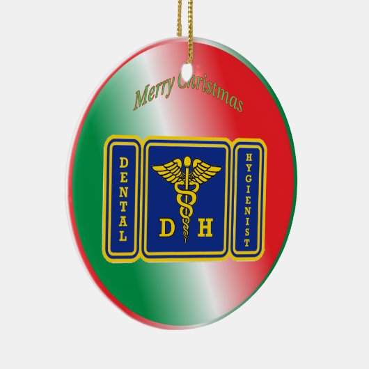 Dental Hygienist Caduceus Shield Custom Keramisch Ornament (Rechts)