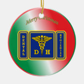 Dental Hygienist Caduceus Shield Custom Keramisch Ornament (Voorkant)
