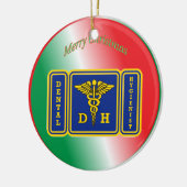 Dental Hygienist Caduceus Shield Custom Keramisch Ornament (Links)