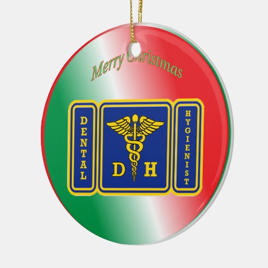 Dental Hygienist Caduceus Shield Custom Keramisch Ornament (Links)