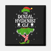 Dental Hygienist Elf Christmas Girls Women Elf Squ Magneet (Voorkant)