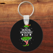 Dental Hygienist Elf Christmas Girls Women Elf Squ Sleutelhanger (Voorkant)
