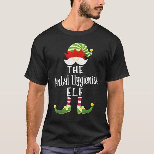 Dental Hygienist Elf Group Kerstmis Pajama Partij T-shirt (Voorkant)